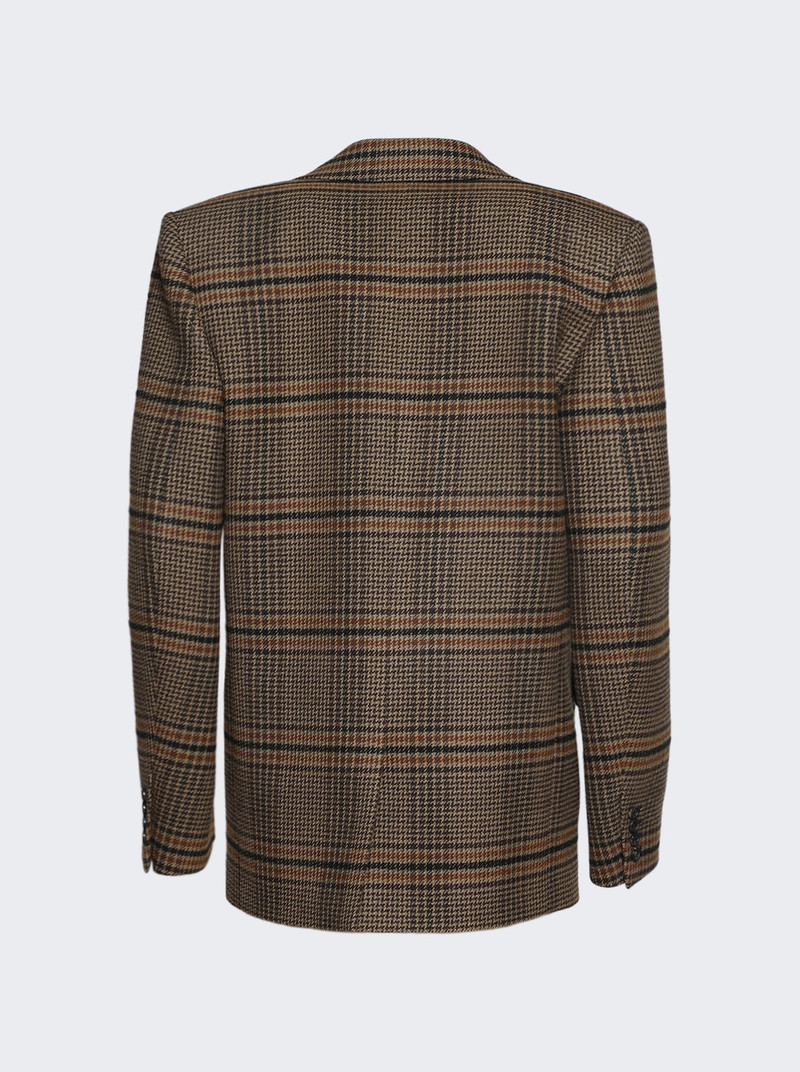 SAINT LAURENT Single Breasted Blazer Marron Beige Roux outlook