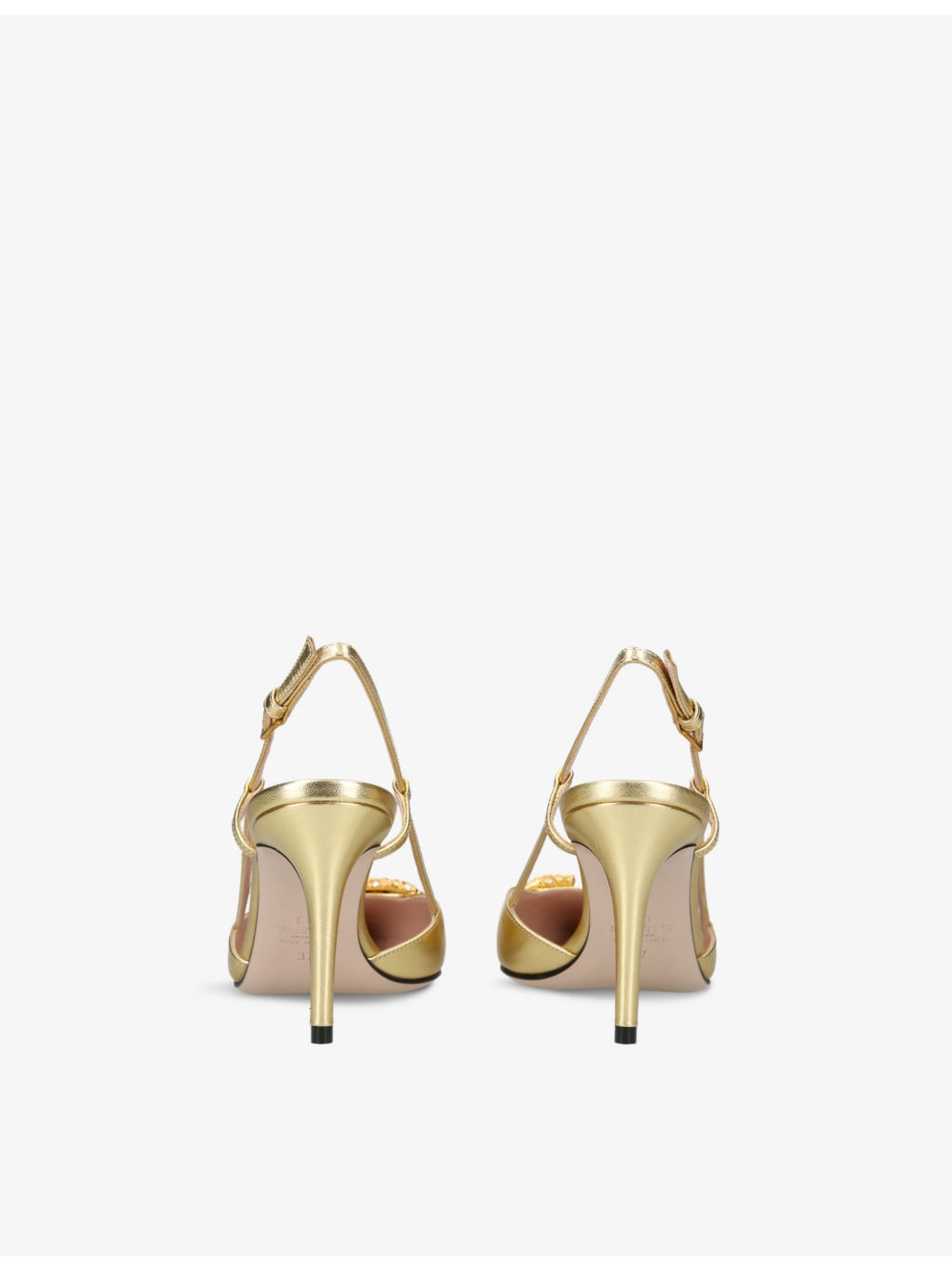 VLogo 80 crystal-embellished leather slingback courts - 4