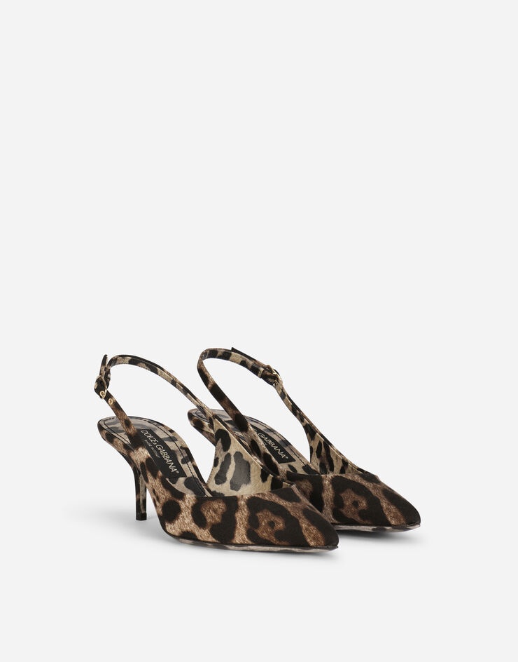 Leopard-print cotton slingbacks - 2