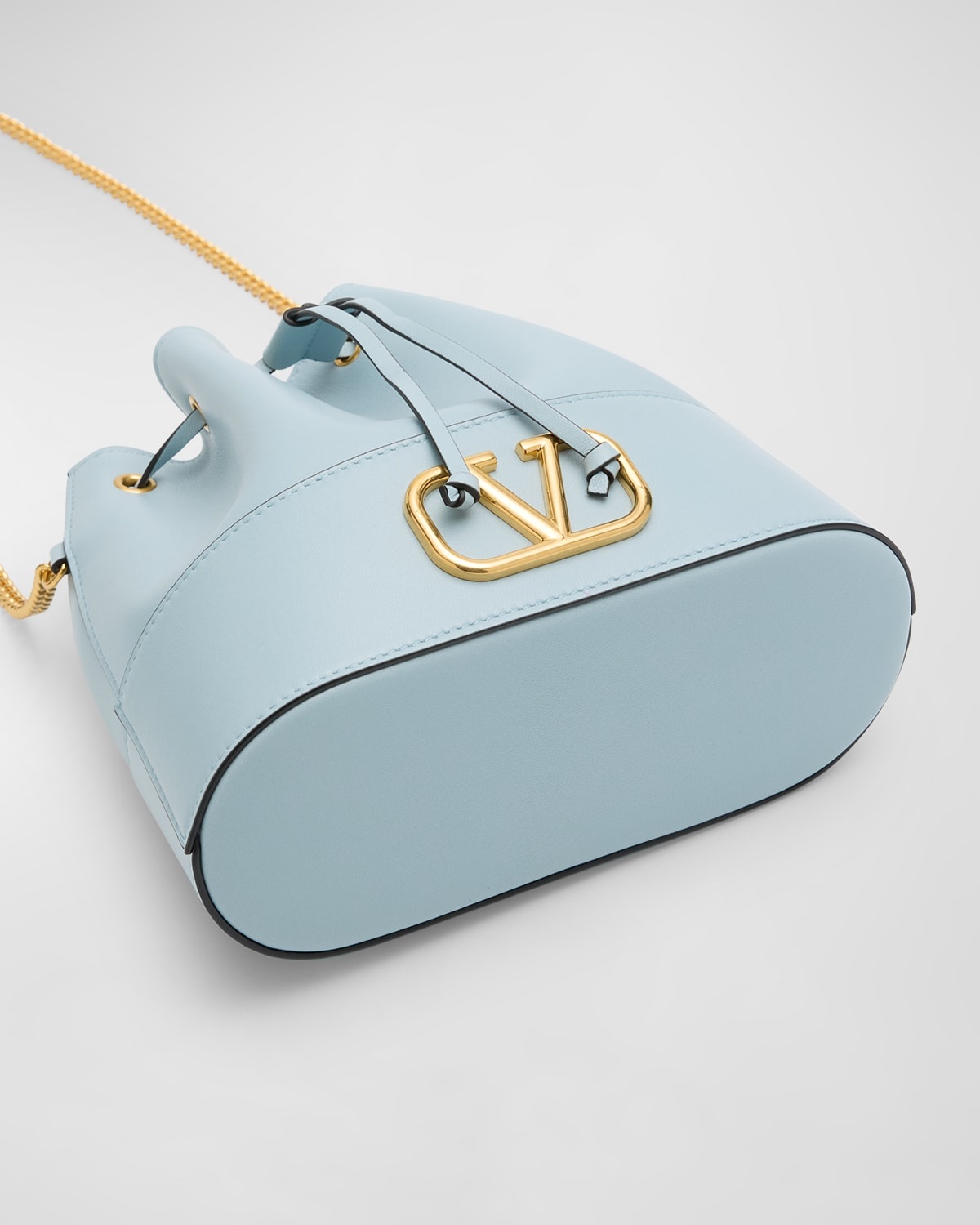 VLOGO Mini Leather Chain Bucket Bag - 5