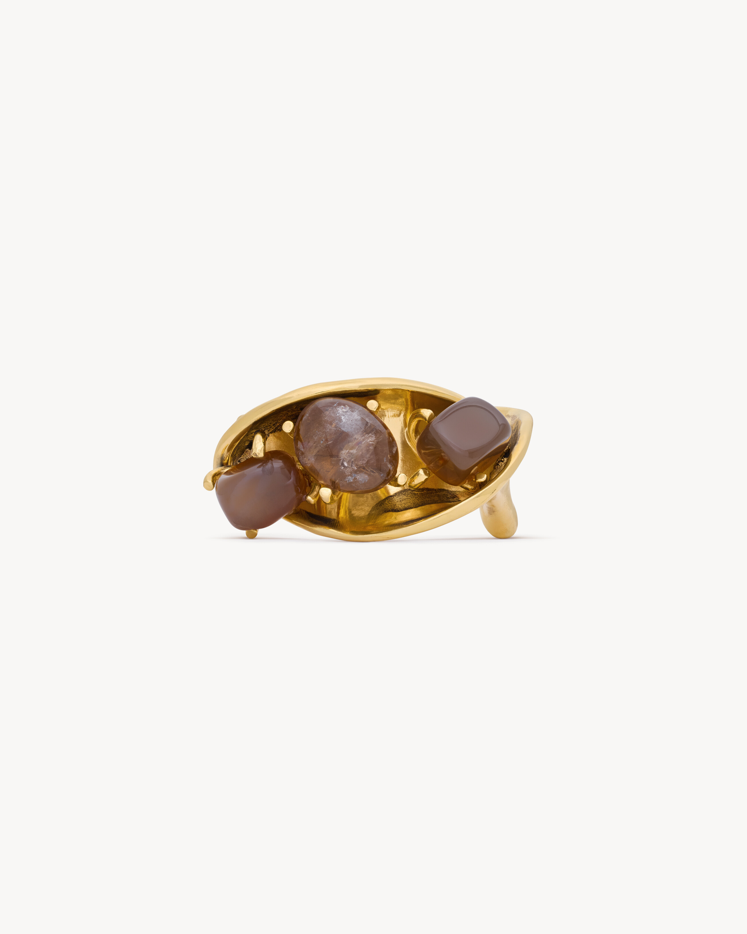 TWIST CUFF IN CHALCEDONY, MOSS AGATE, AND METAL - 4