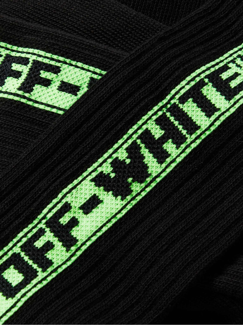 Off-White Logo-Jacquard Ribbed Cotton-Blend Socks outlook