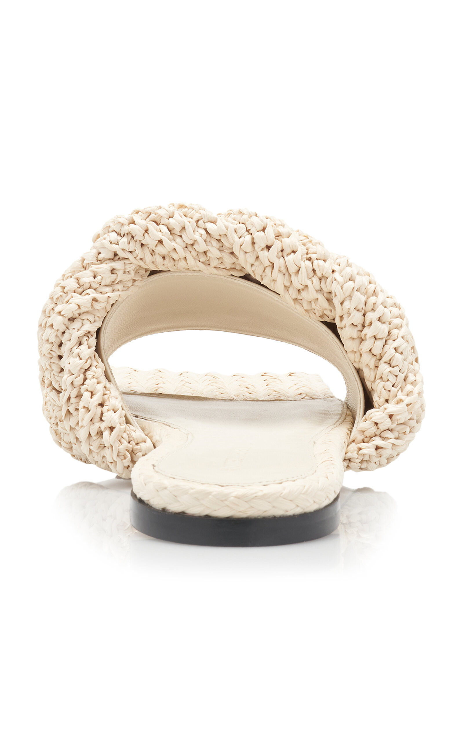 Lido Raffia Flat Sandals ivory - 4