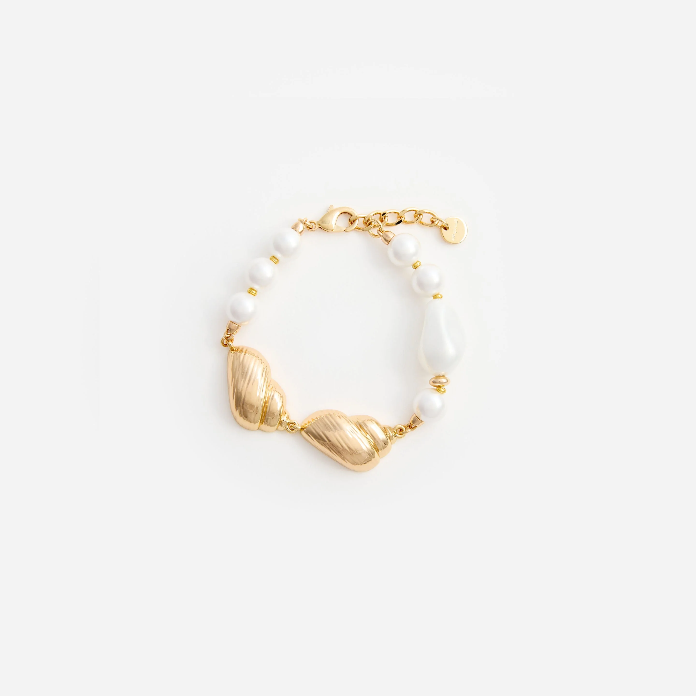 Gold Shell And Pearl Bracelet - 1