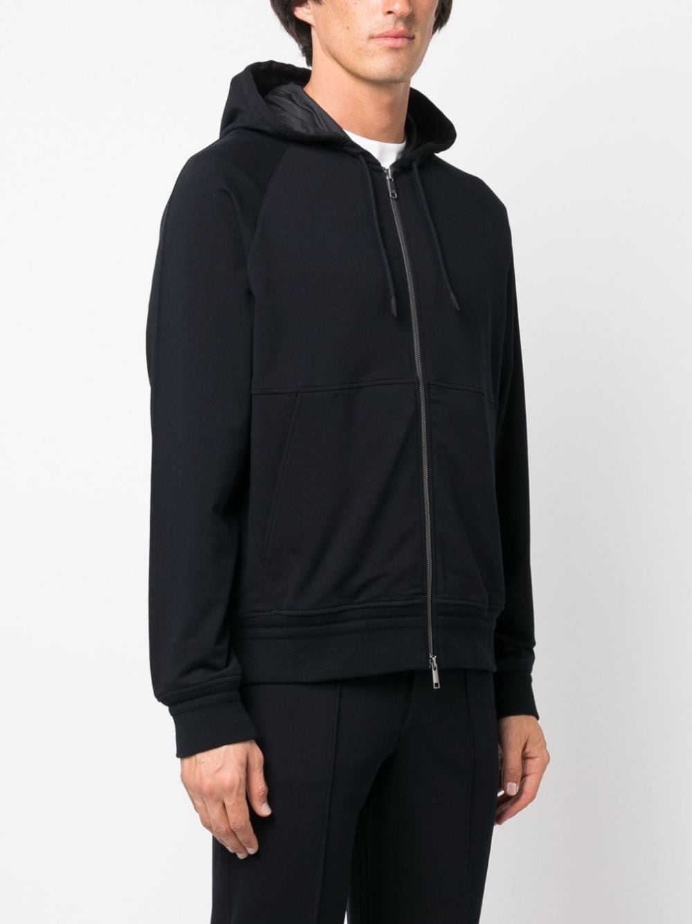 drawstring-hooded cotton jacket - 3