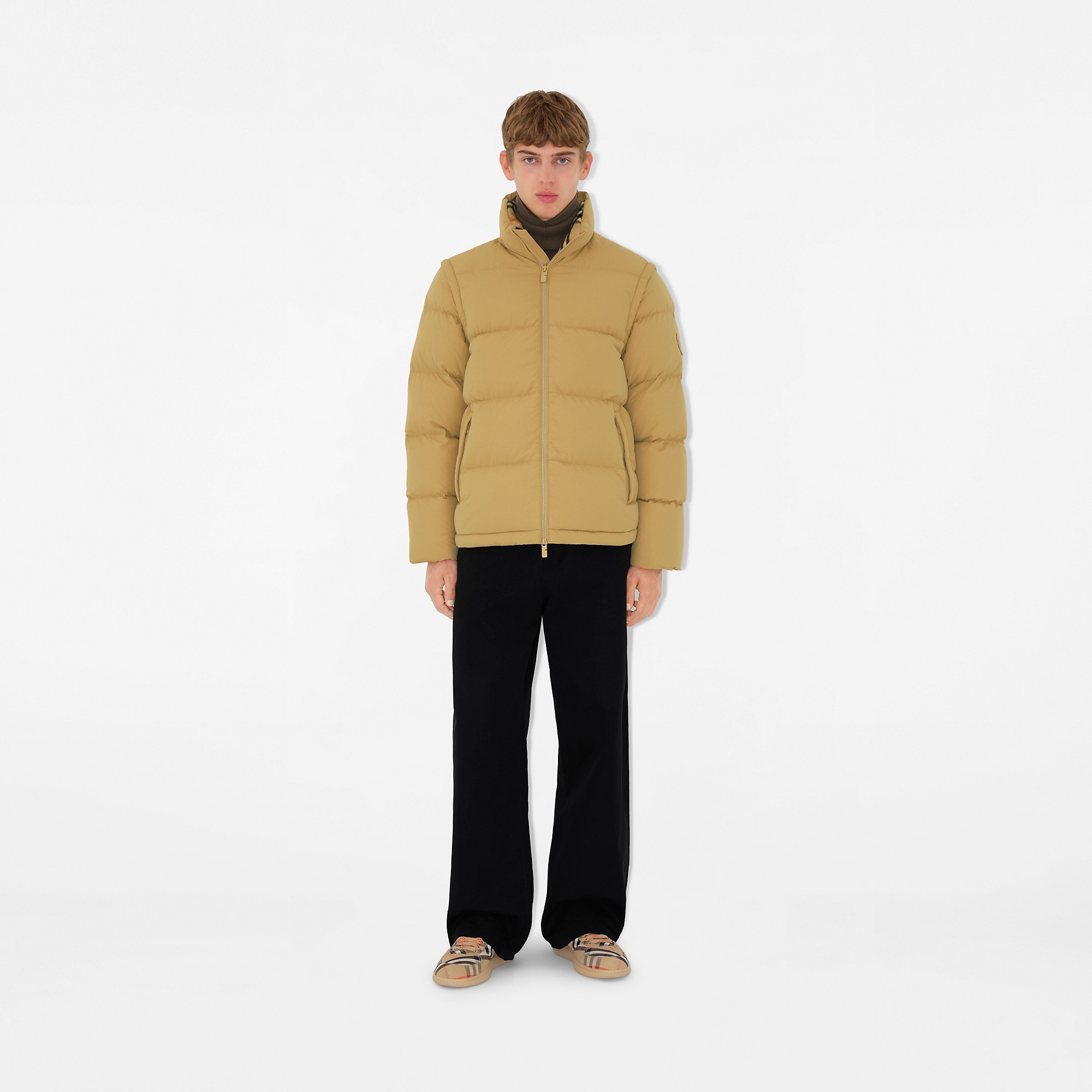 Detachable Sleeve Nylon Puffer Jacket - 5