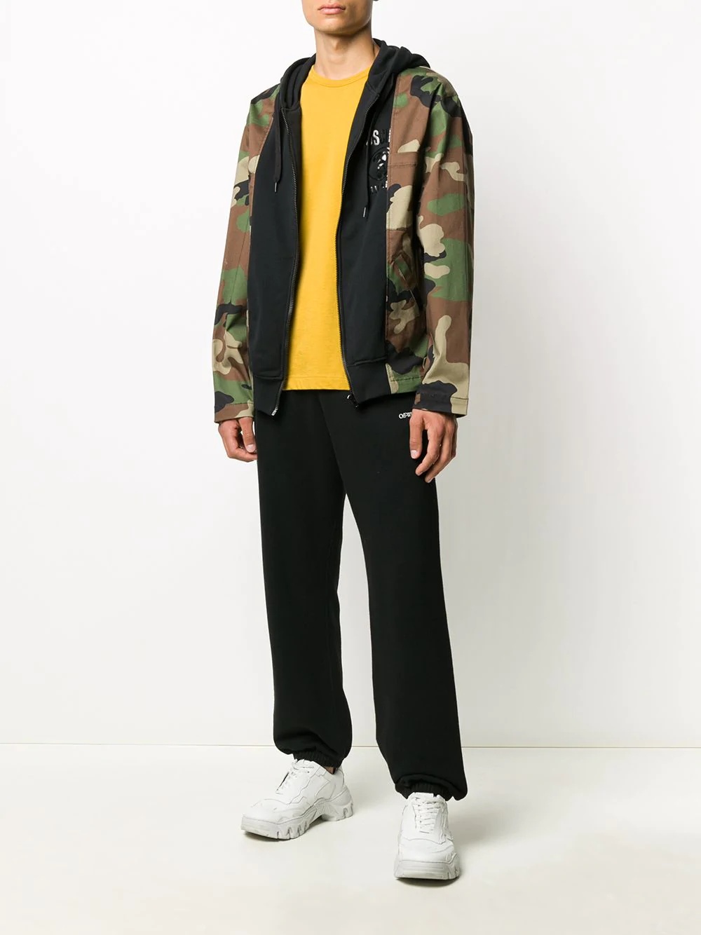 camouflage print panelled jacket - 2