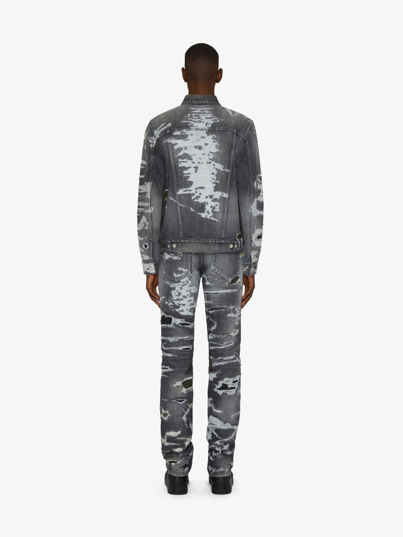 JACKET IN DESTROYED DENIM AND MOLESKIN 4