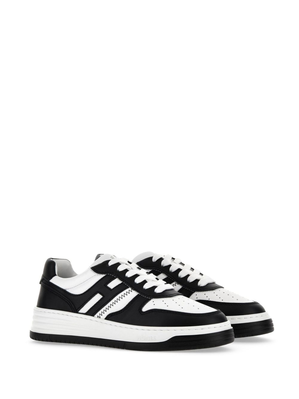 panelled-design leather sneakers - 2