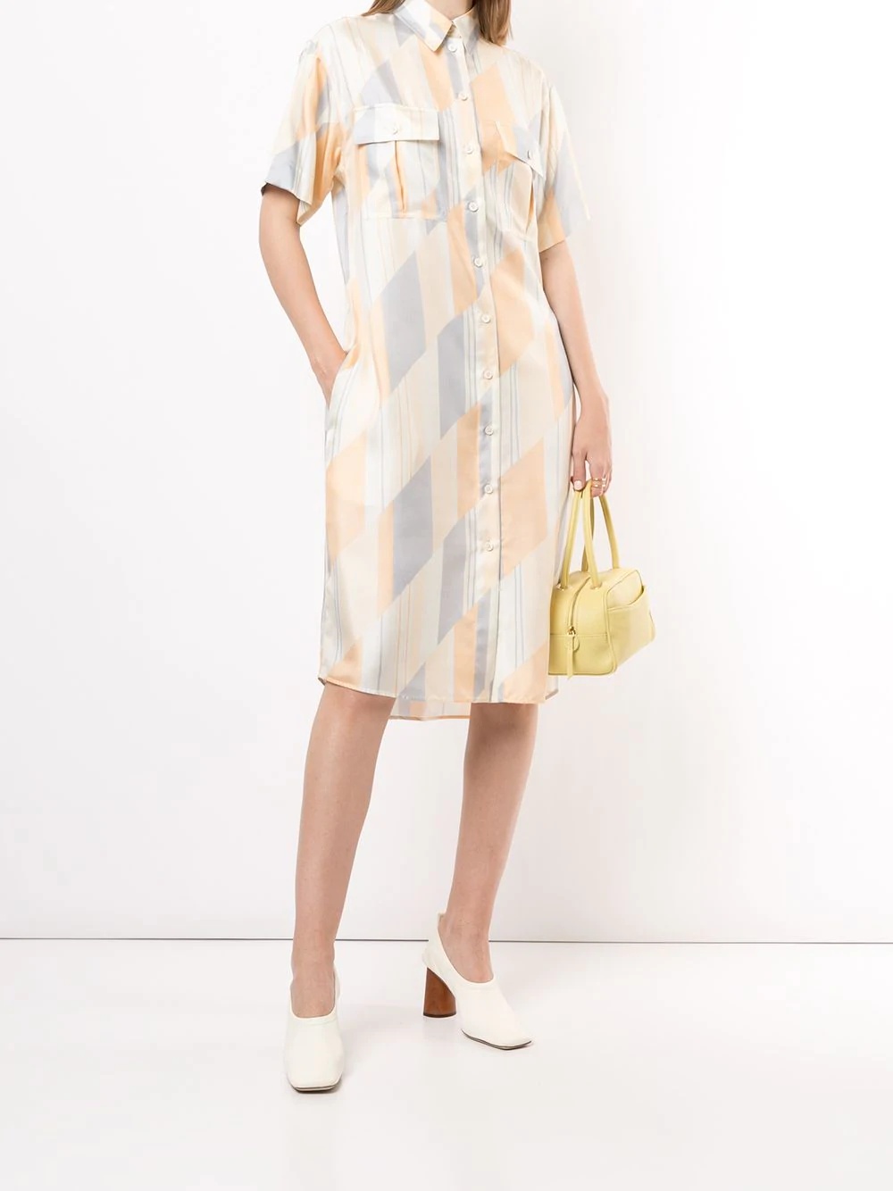 geometric print shirt dress - 2