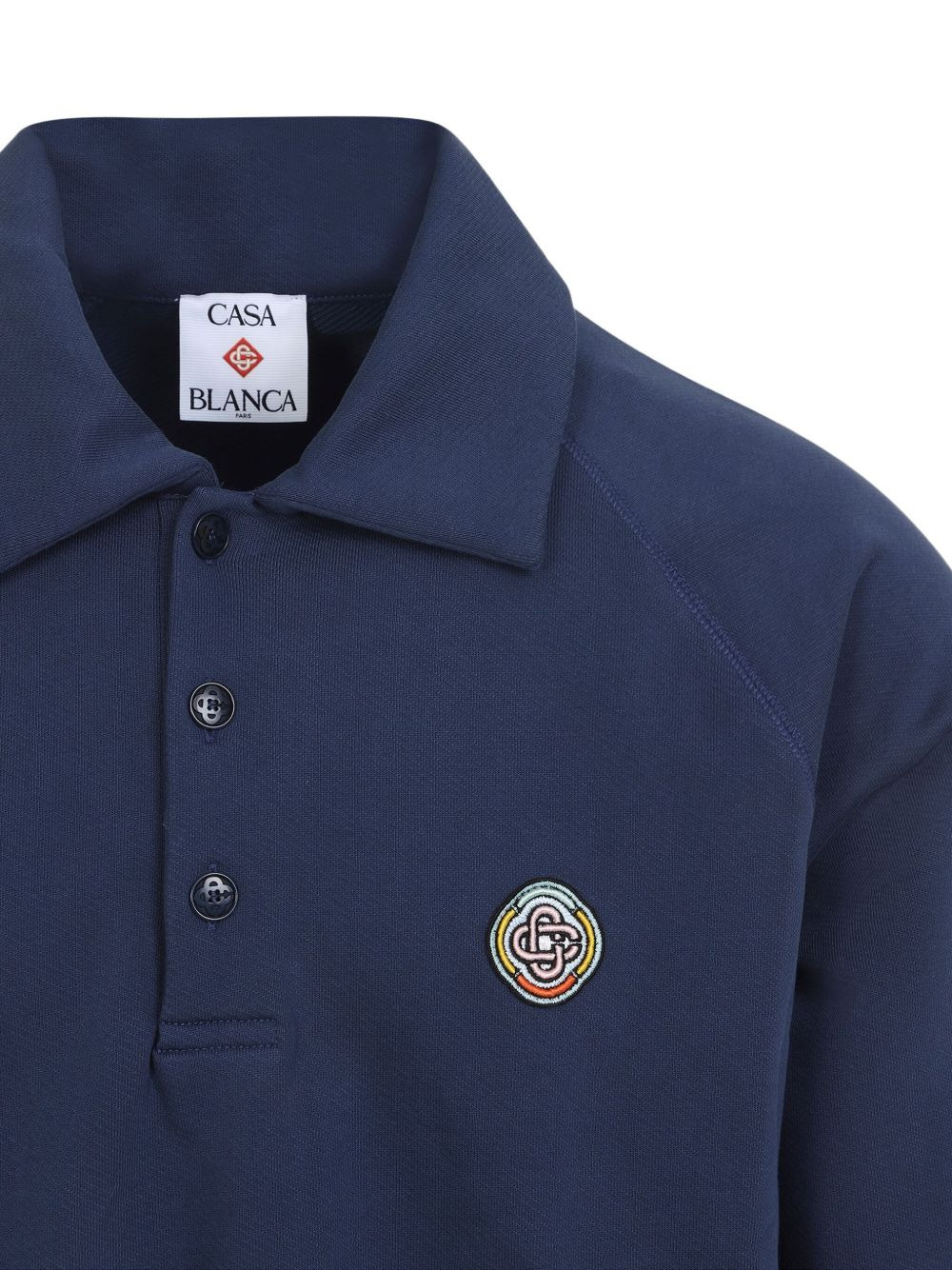 polo-neck embroidered sweatshirt - 3