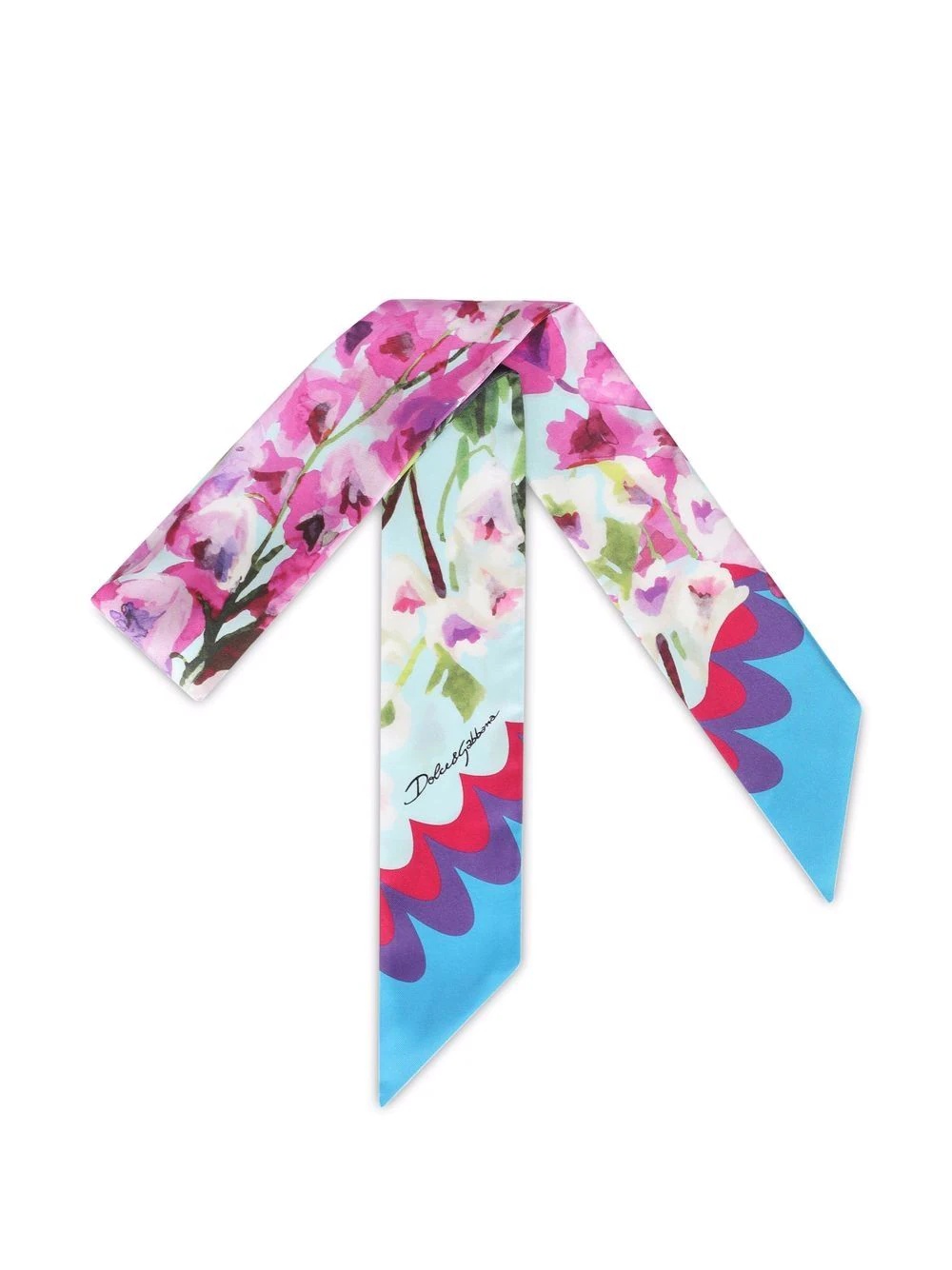 floral-print silk headscarf - 2