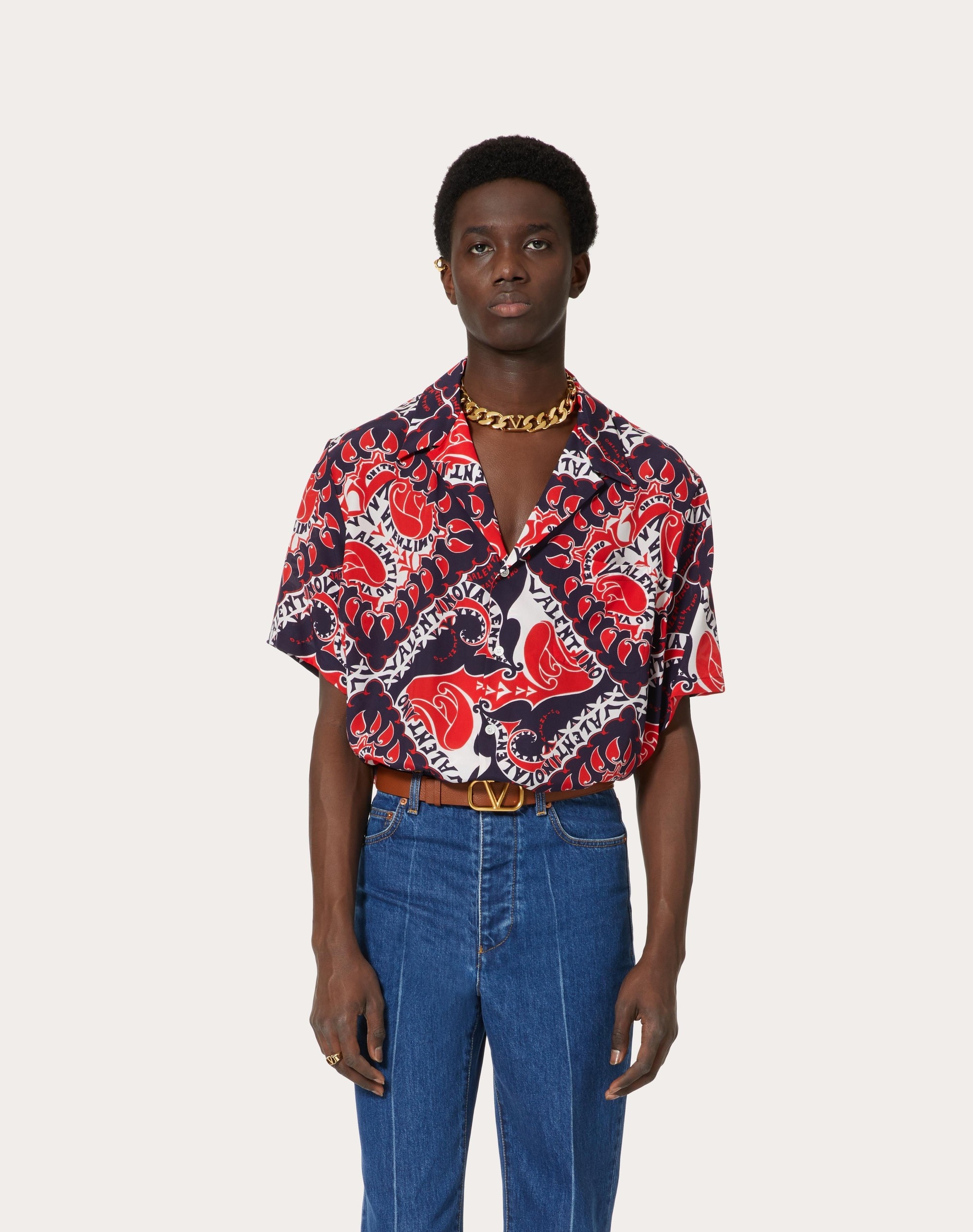 ARCHIVE MANIFESTO BANDANA PRINT SILK SHIRT - 3