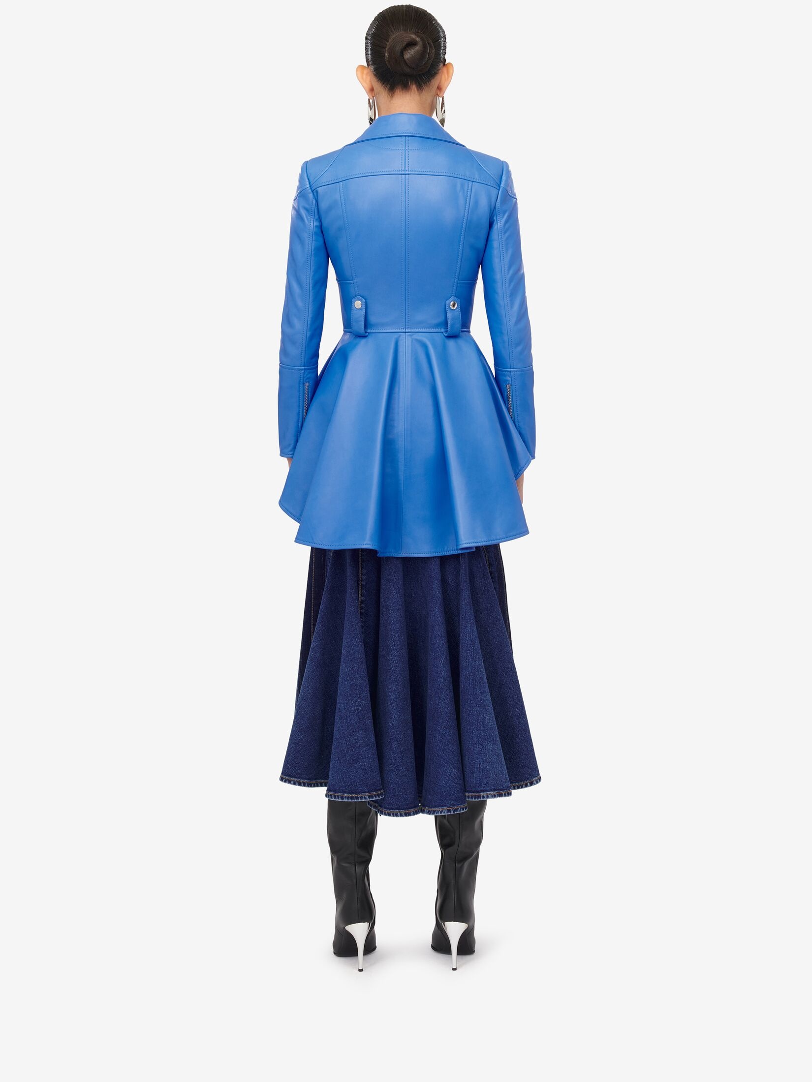 Women's Kickback Denim Skirt in Washed Blue - 4