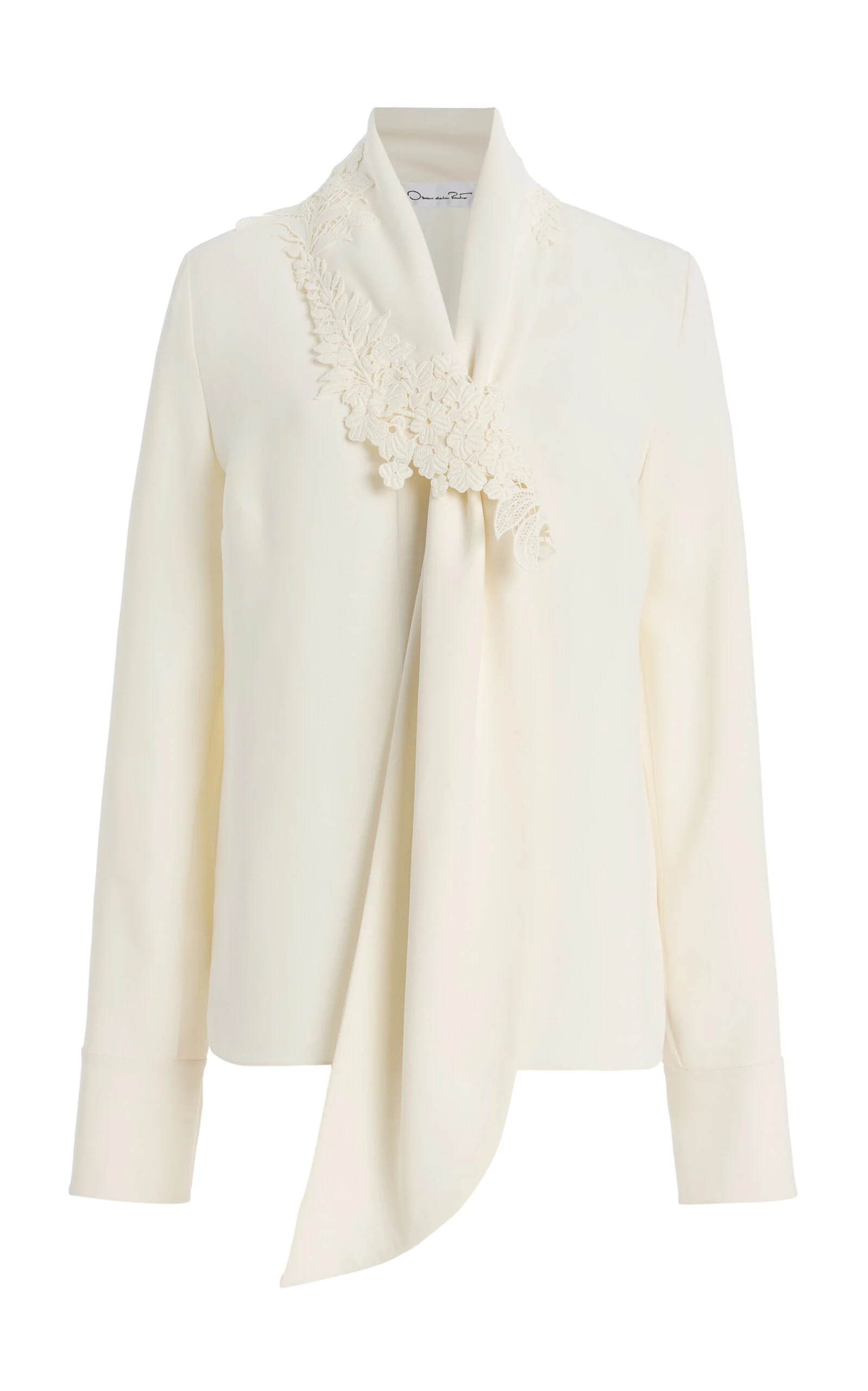Tie-Detailed Silk-Georgette Blouse ivory - 1