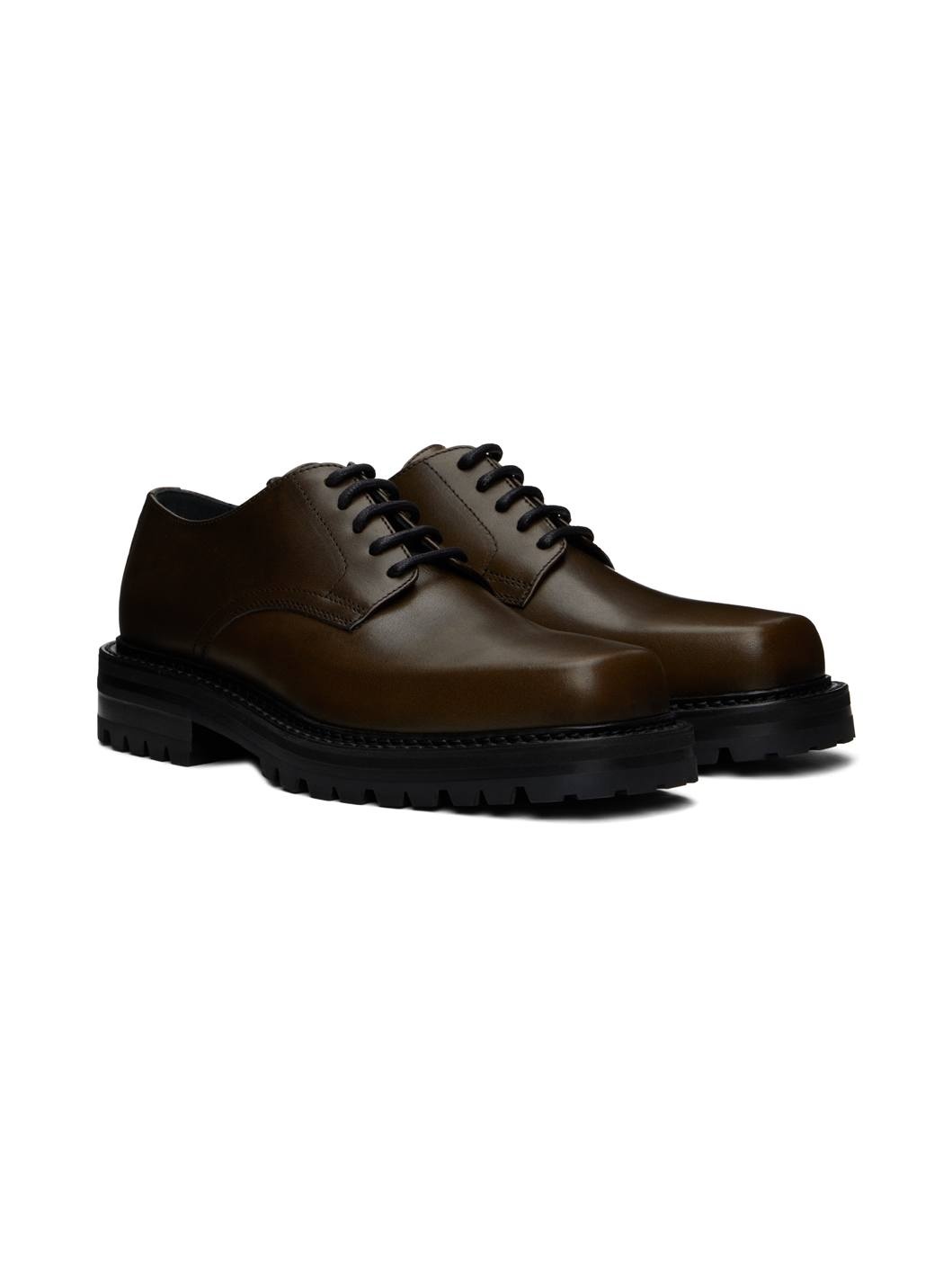 Khaki Leather Derbys - 4