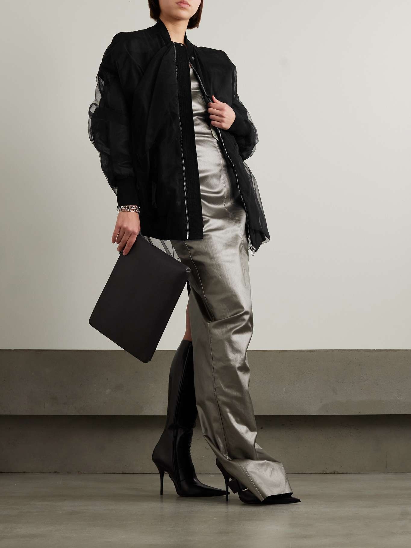 ジャケット RICK OWENS SS24 JUMBO RIPPLE (RP01D2732TU09) Buy Rick Owens Jumbo Ripple Flight Jacket 'Black