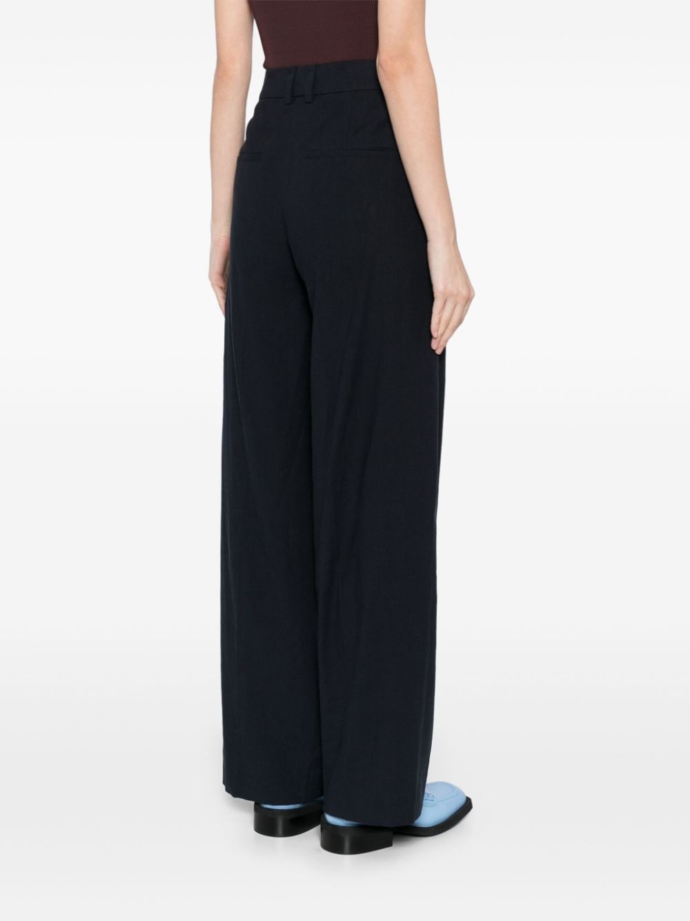 high waist wide-leg pants - 4