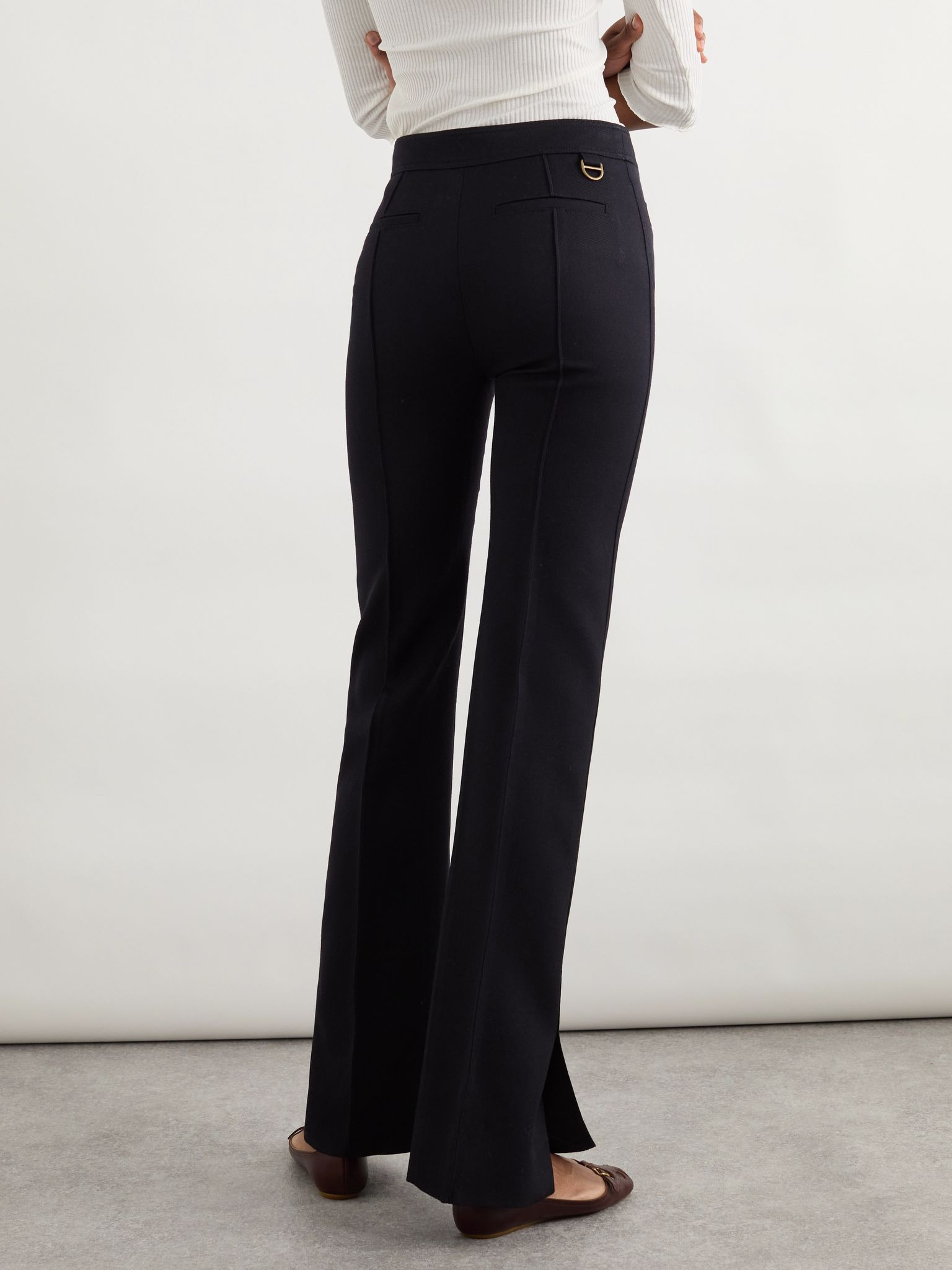 Wool-gabardine slim-leg pants Navy - 4