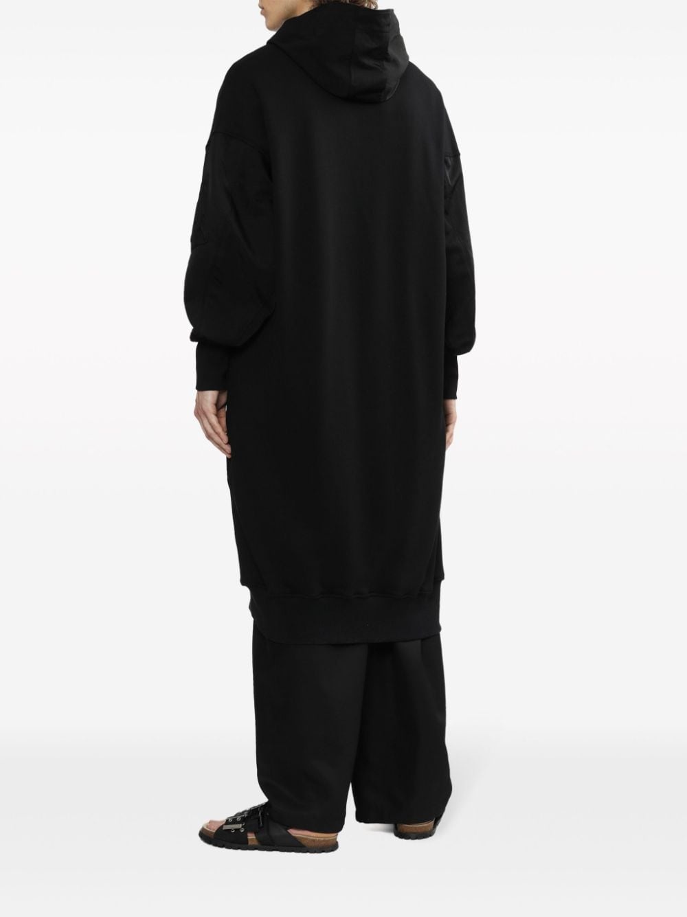 hooded drop-shoulder coat - 4