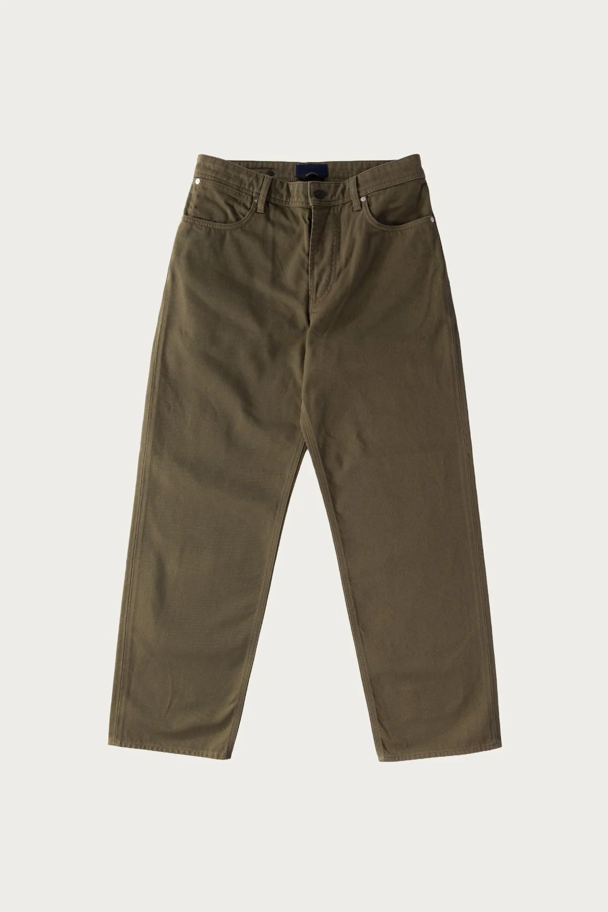 Loose Bull Denim Pants - Olive - 1
