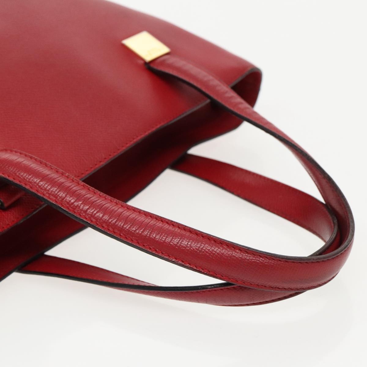 CELINE Hand Bag Leather Red Gold - 7