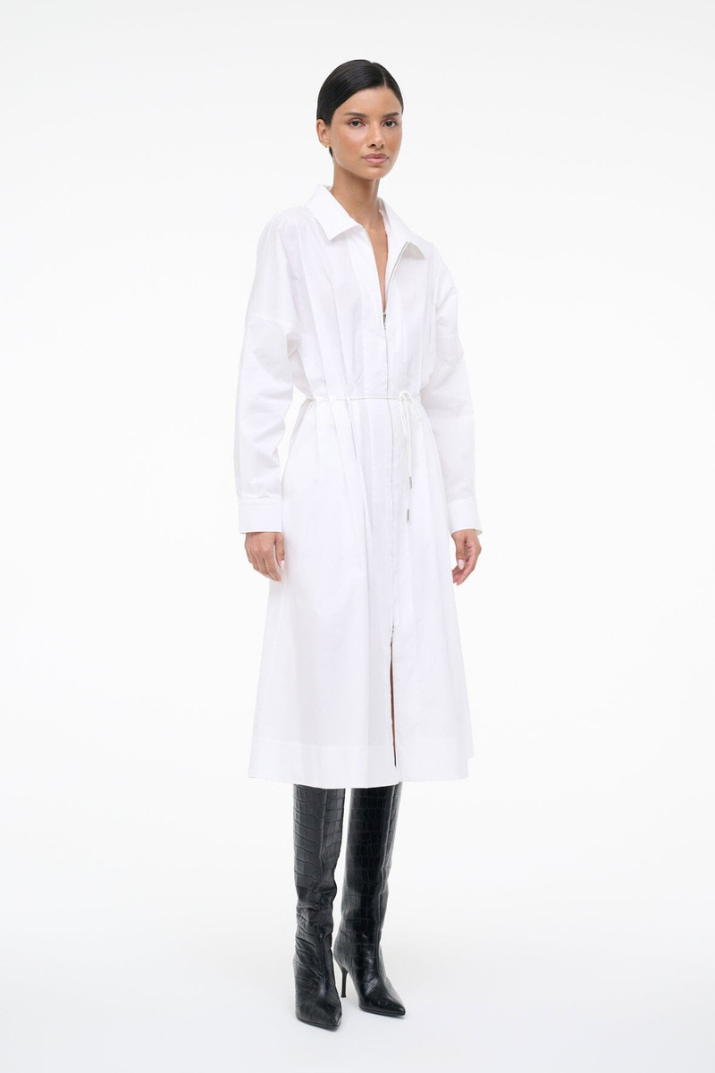 STAUD CHI MIDI DRESS WHITE 5