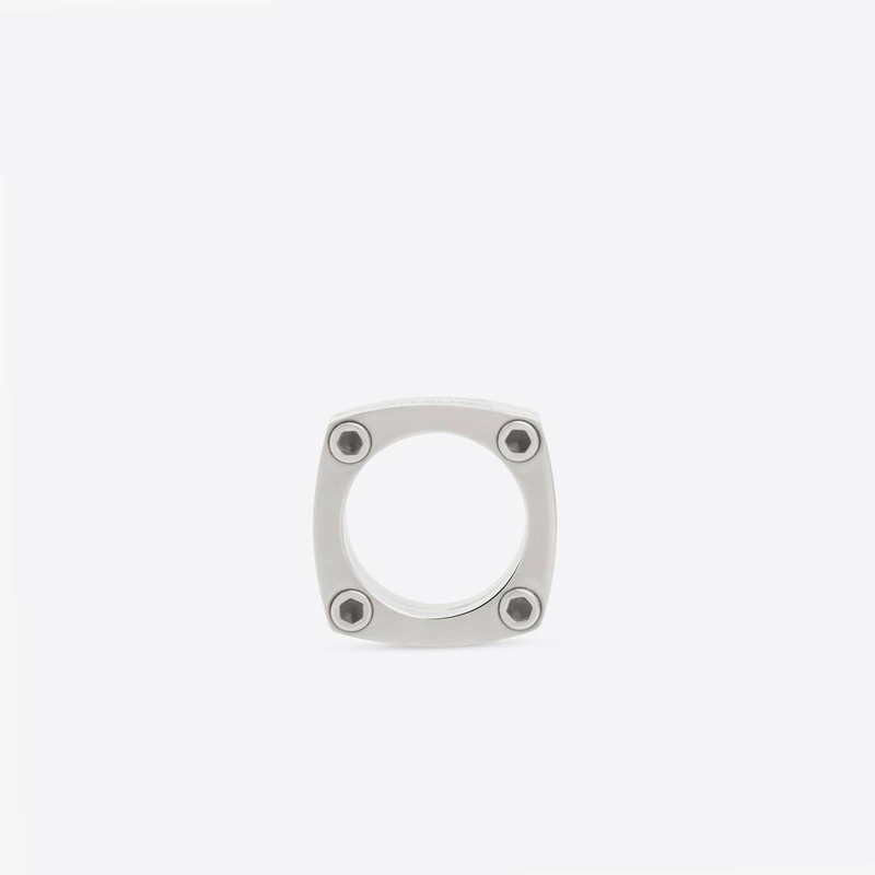 Gear Plate Ring in Silver 1