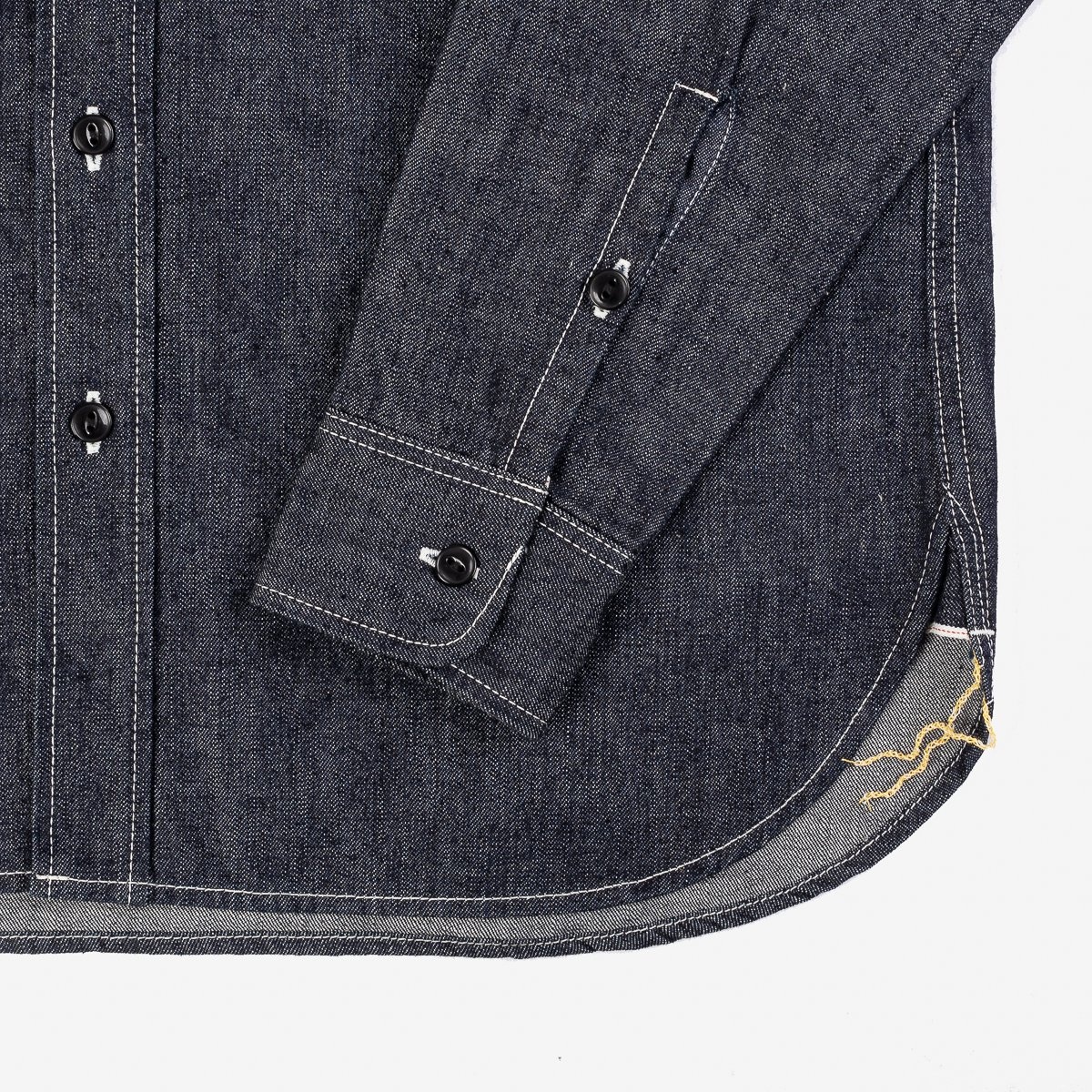 IHSH-322-IND 10oz Selvedge Denim Work Shirt - Indigo - 7