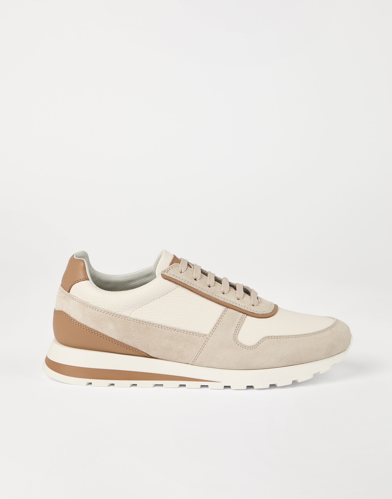 Washed suede and calfskin runners - 5