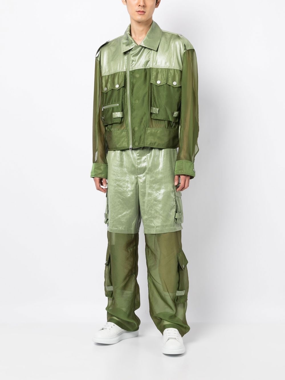 sheer-panelling jacket - 6