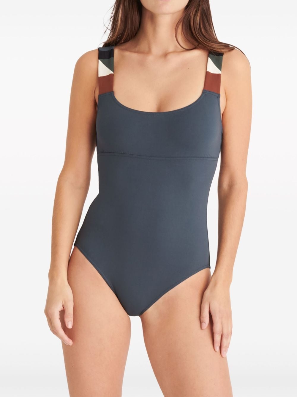 Tempo graphic-strap swimsuit - 3