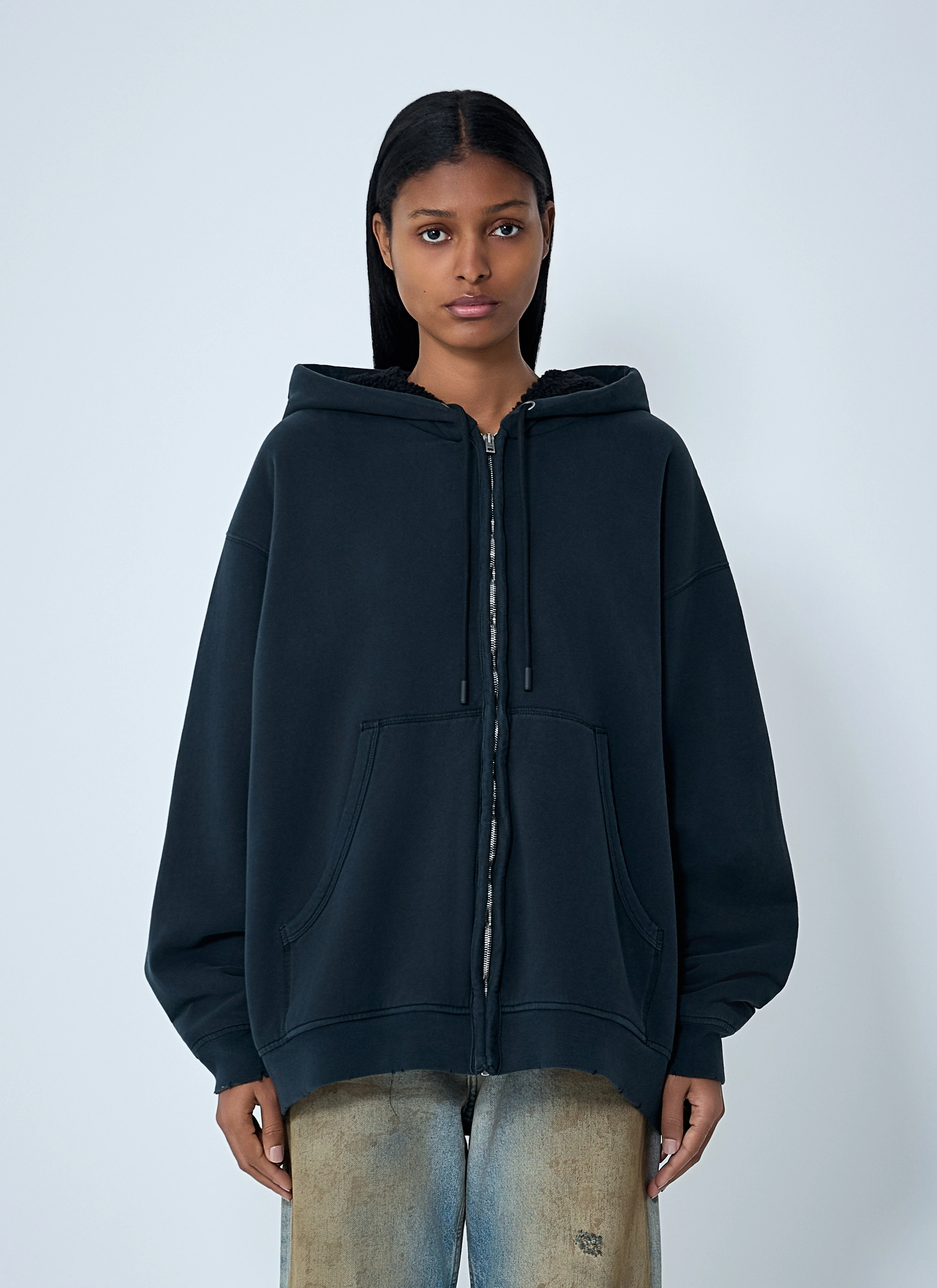 Acne Studios Women Zip-Up Hooded Sweatshirt - 1