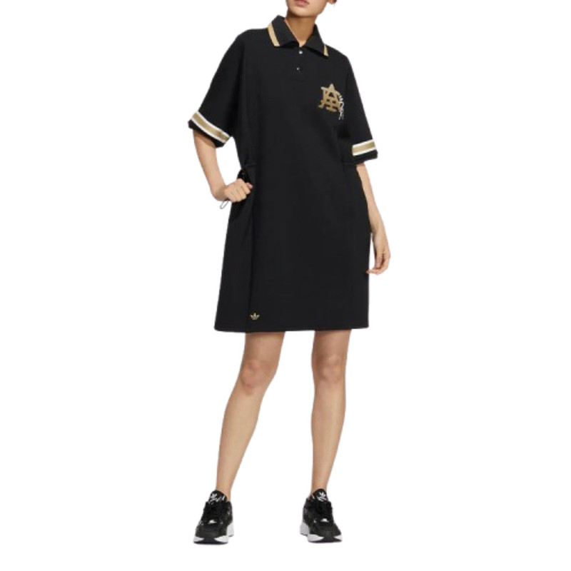 adidas (WMNS) adidas Modern Collegiate Polo Dress 'Black Gold' HS1929 outlook