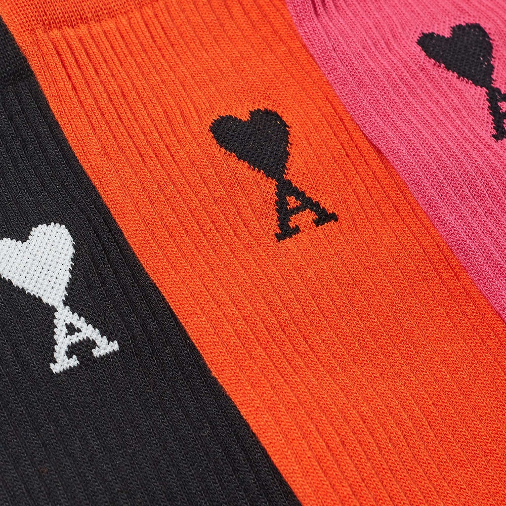 AMI Heart Logo Sock - 3 Pack - 2