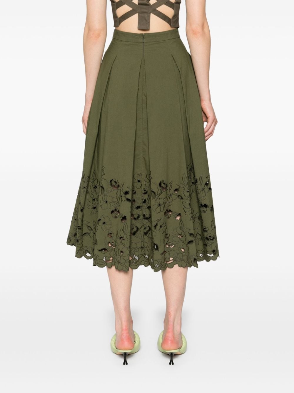 floral-detail pleated skirt - 4