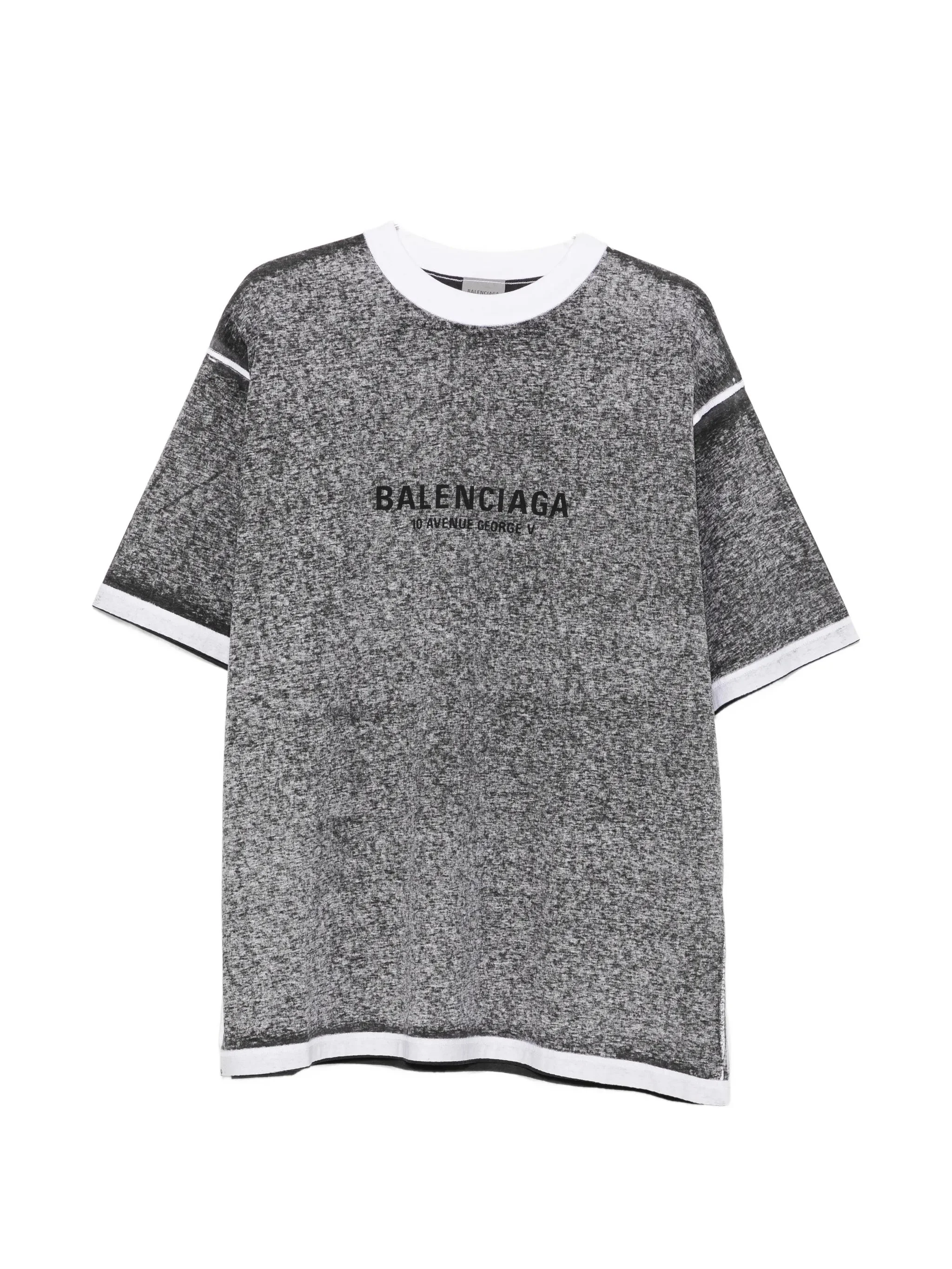 Balenciaga Logo-print Heathered T-shirt - 1