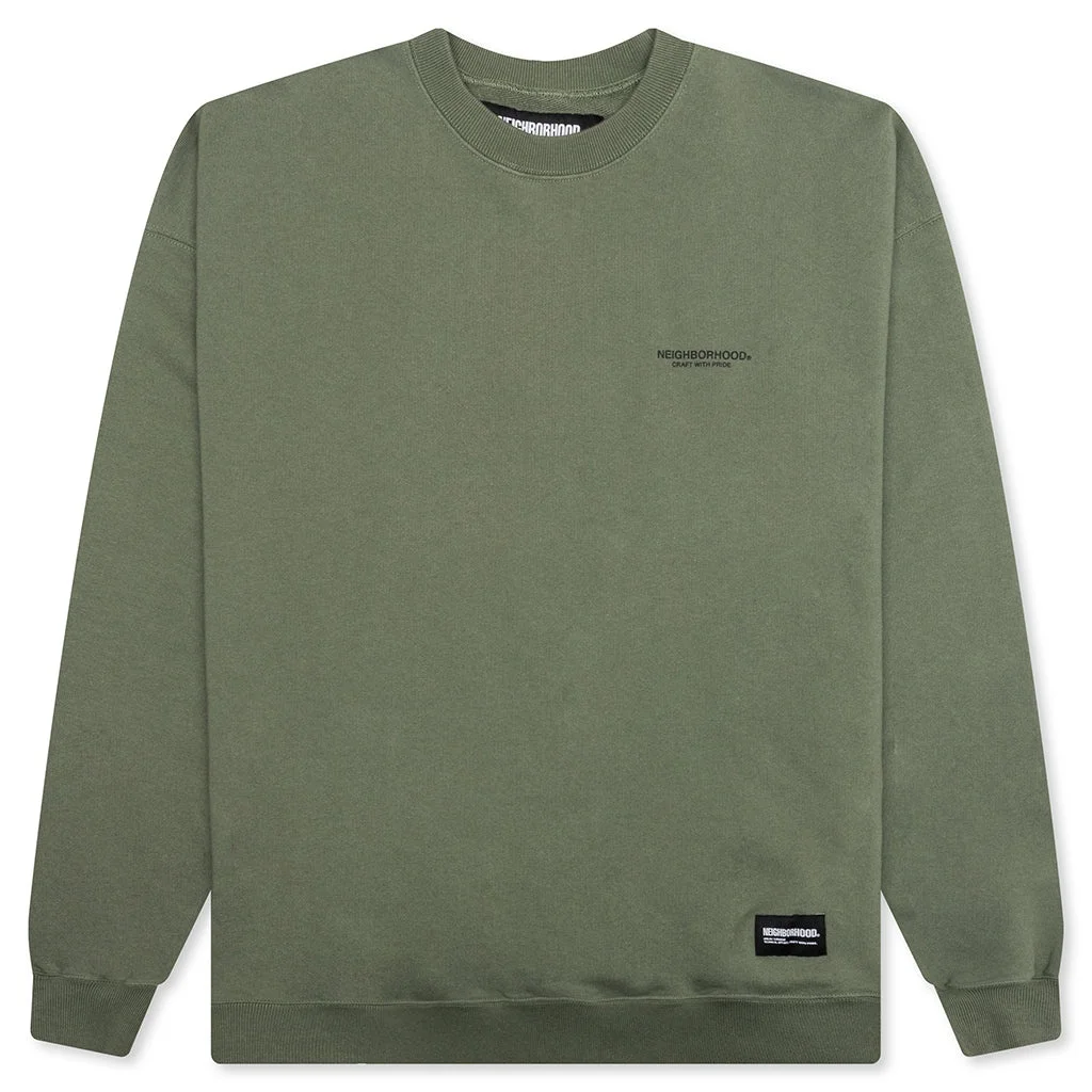 CLASSIC SWEAT SHIRT L/S - OLIVE DRAB - 1