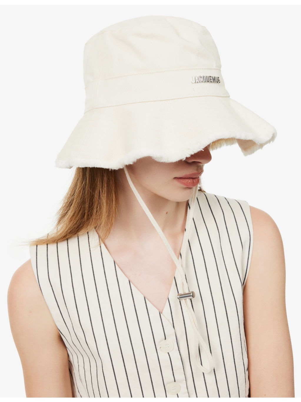 Le Bob Artichaut neck-strap cotton bucket hat - 2