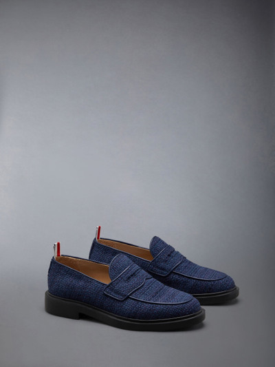 Thom Browne Cotton Tweed Rubber Sole Classic Penny Loafer outlook