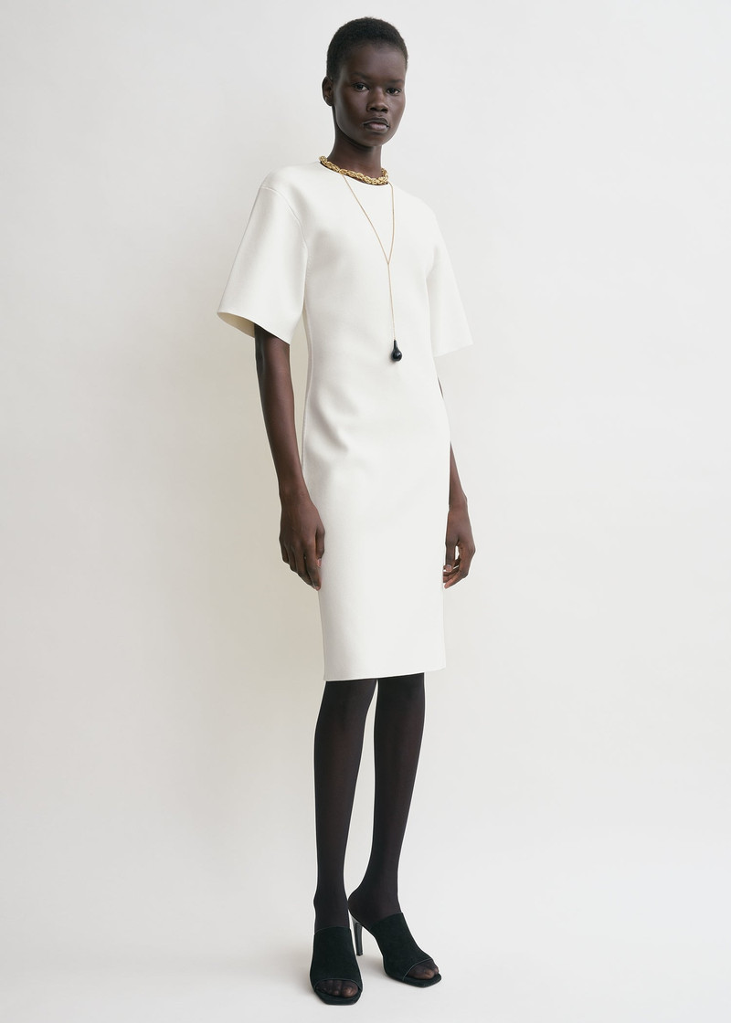 Tee knit dress white 3