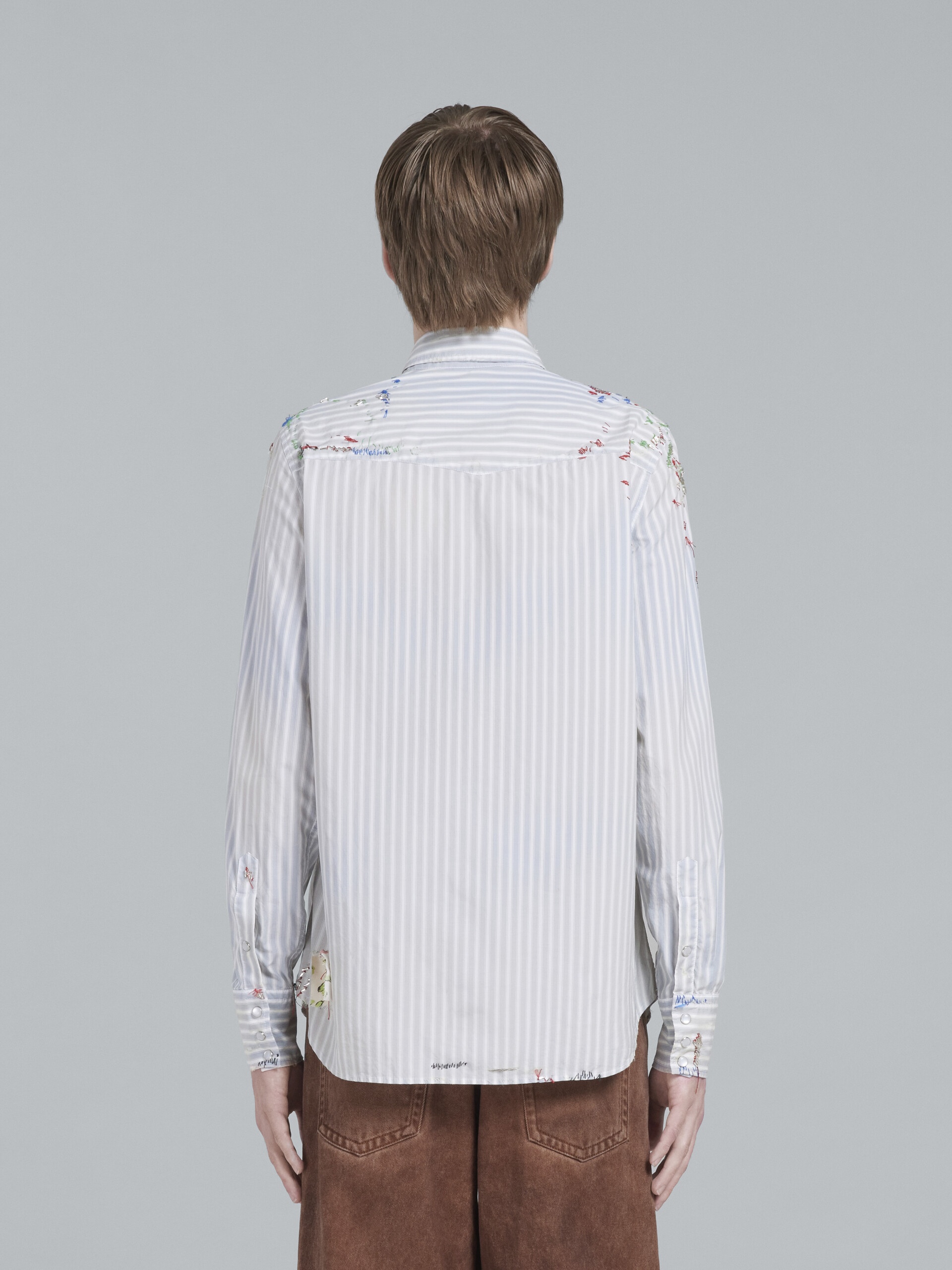 LIGHT BLUE WESTERN SHIRT WITH EMBROIDERY - 3