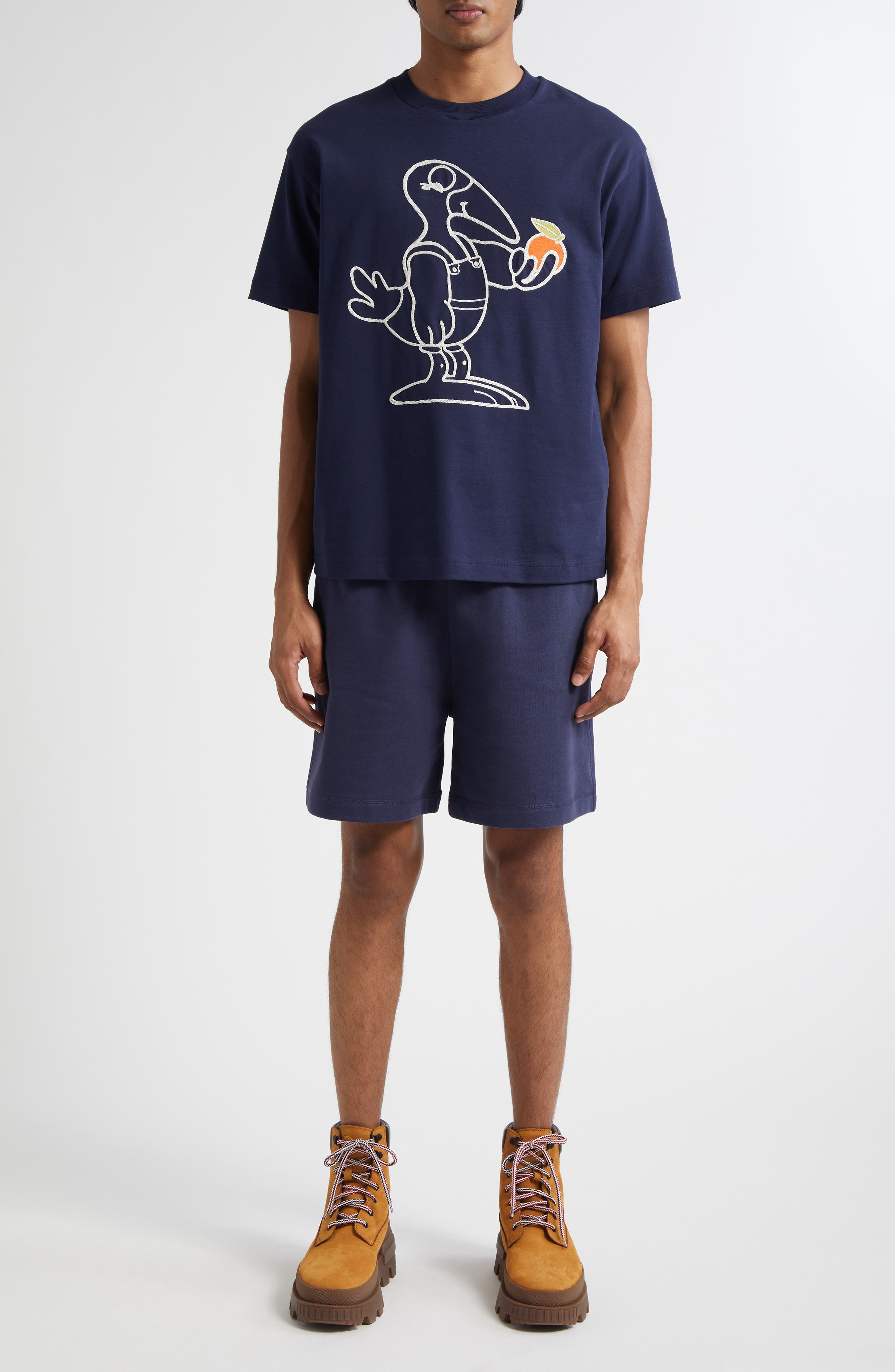 Moncler x Gilga Farm by Donald Glover Embroidered Monduck T-Shirt in Navy at Nordstrom - 2