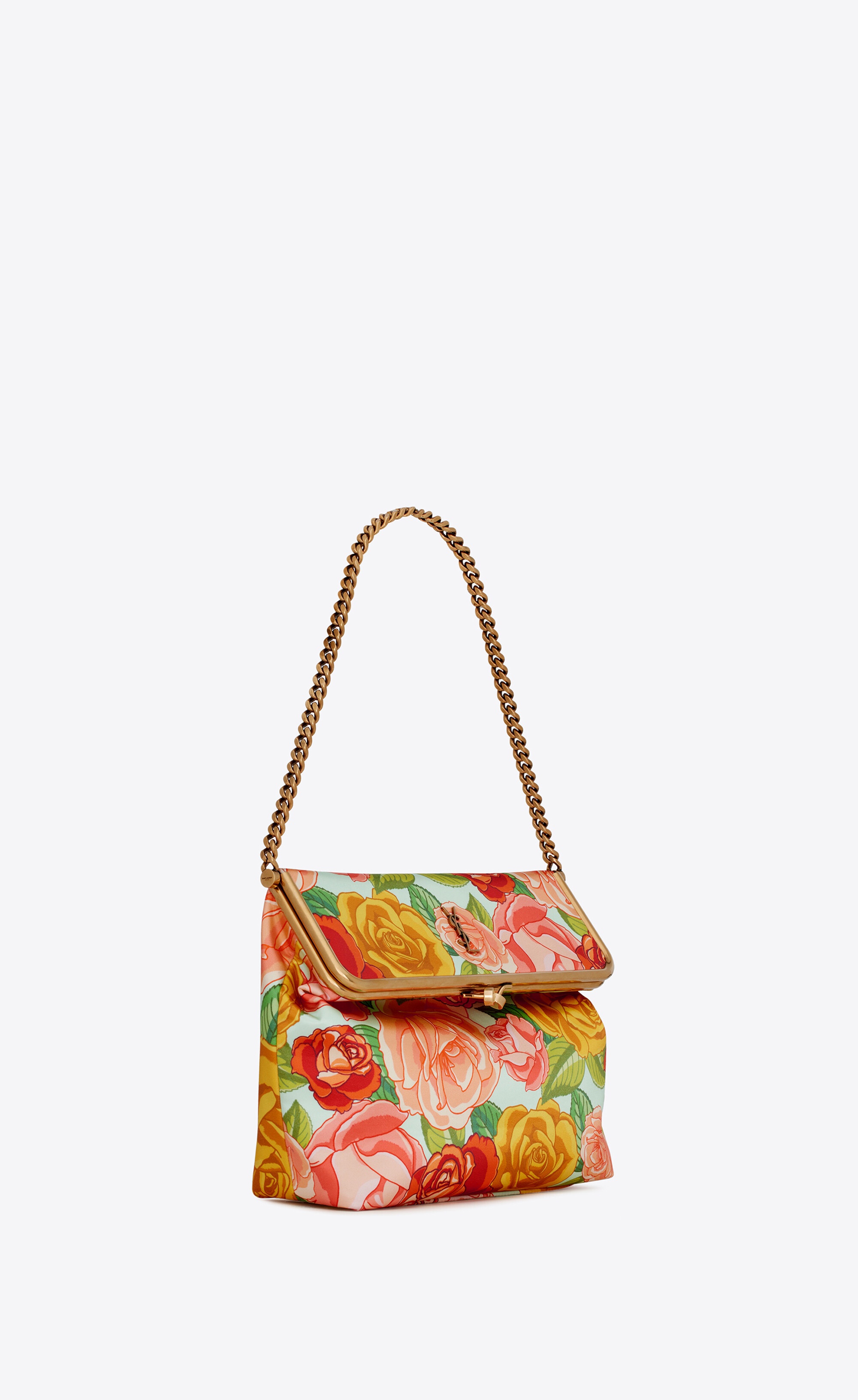 fanny medium clasp bag in satin - 6