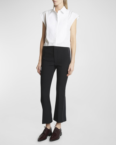 Victoria Beckham Sleeveless Bib-Front Collared High-Low Top outlook