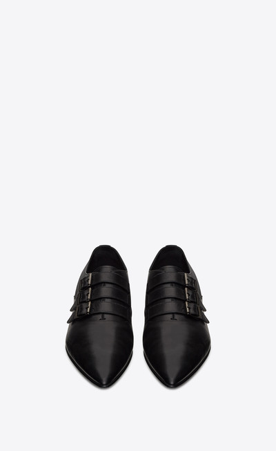 SAINT LAURENT stan monkstraps in smooth leather outlook