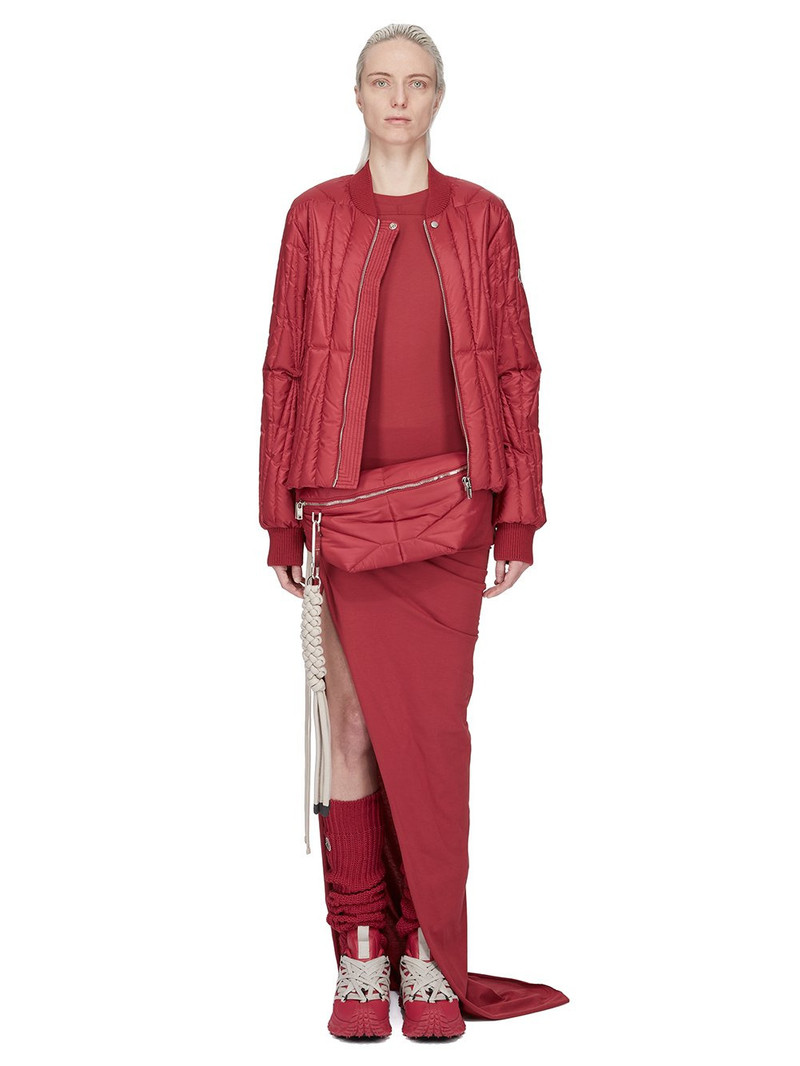 Rick Owens Moncler + Rick Owens Red Adjustable Maxi Skirt outlook