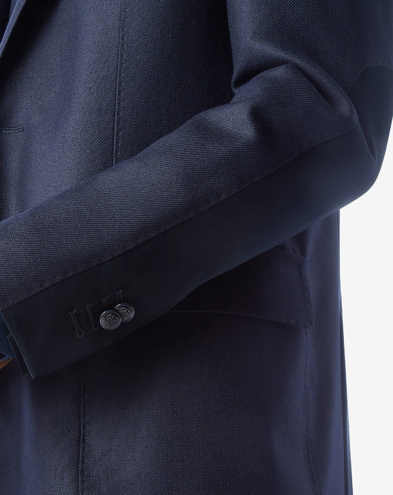 로얄 블루 실크와 모직 재킷 vest 5