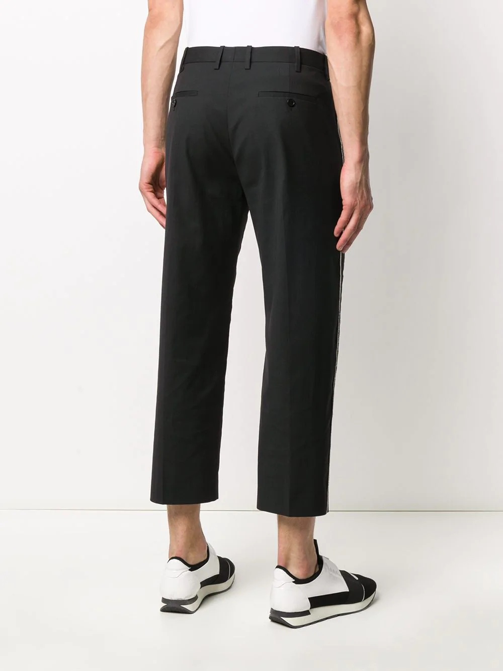 contrasting side panel cropped trousers - 4