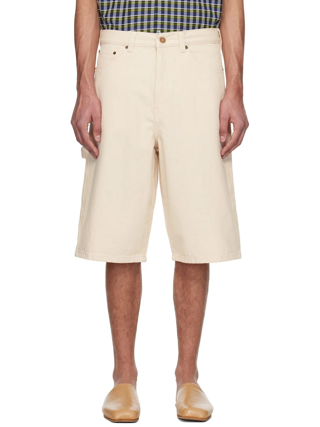 A. P.C. Off-White Westland Denim Shorts - 1